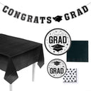 152-Piece Graduation Party Solid Color Disposable Tableware Kit for 25 Guests