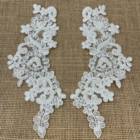 Beaded Floral Lace Applique