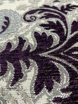 Grenada Damask Upholstery Fabric - Purple, Silver, Gray Damask, 58" Width (1 Yard)