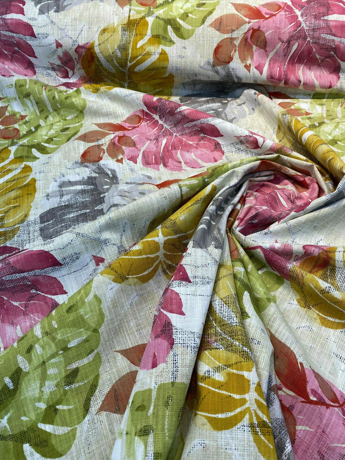Golding In The Tropics Cotton Duck Fabric - Tropical Spring Print, 54" Width (1 Yard)
