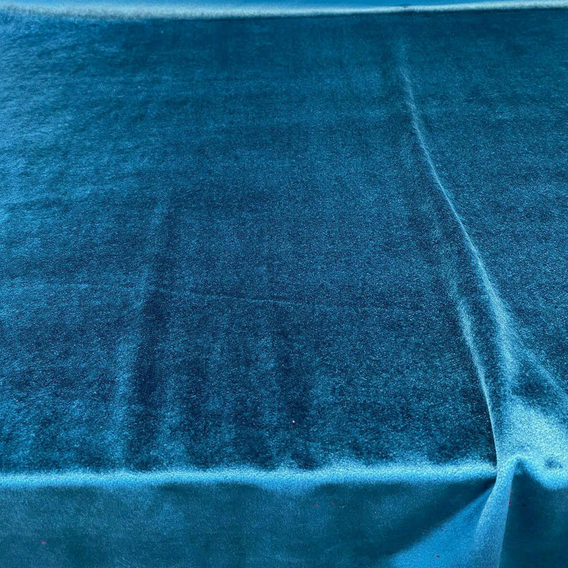 Exclusive Velveteen Polyester Fabric - Teal Turquoise, Velveteen, 60" Width (1 Yard)