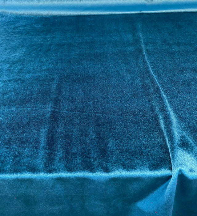 Exclusive Velveteen Polyester Fabric - Teal Turquoise, Velveteen, 60" Width (1 Yard)