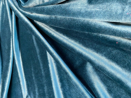 Exclusive Velveteen Polyester Fabric - Teal Turquoise, Velveteen, 60" Width (1 Yard)