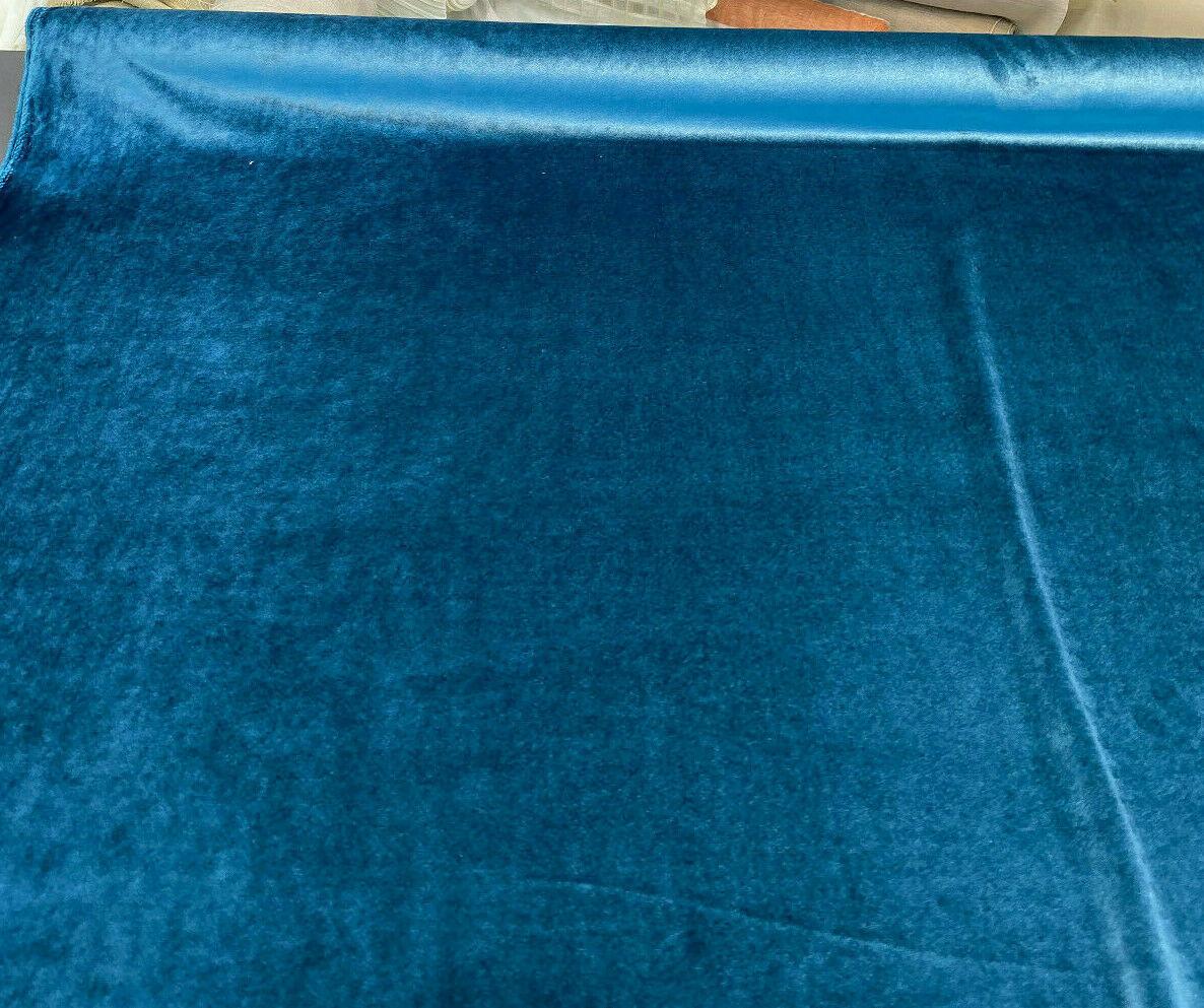 Exclusive Velveteen Polyester Fabric - Teal Turquoise, Velveteen, 60" Width (1 Yard)