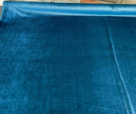 Exclusive Velveteen Polyester Fabric - Teal Turquoise, Velveteen, 60" Width (1 Yard)