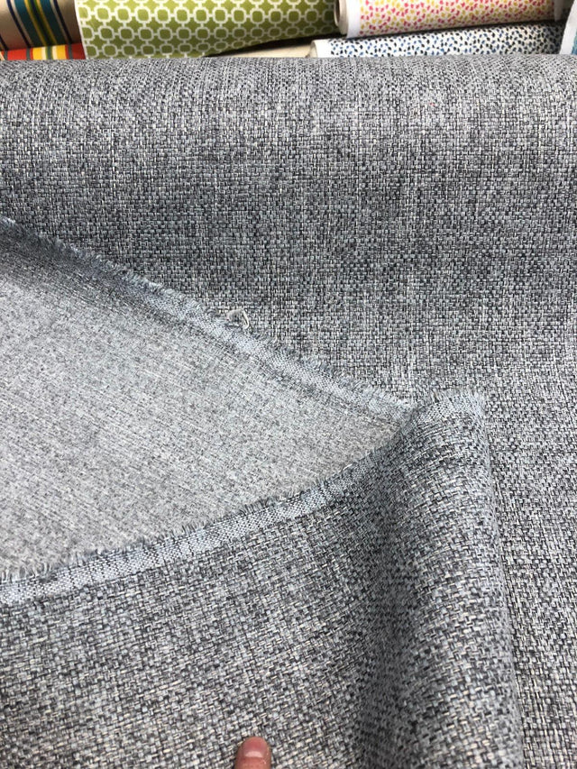 Callamezzo Steel Chenille Fabric - Shabby Chic Basketweave, 56" Width (1 Yard)