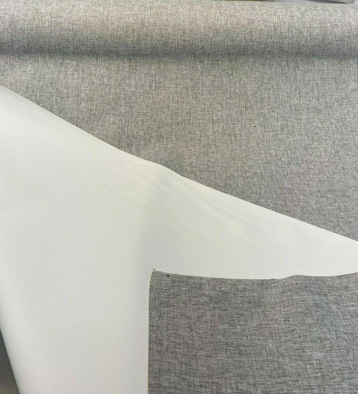 Gray Linen Blackout Polyester Fabric - Gray, 54" Width (1 Yard)