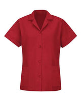 Women's Loose Fit Short Sleeve Button Smock