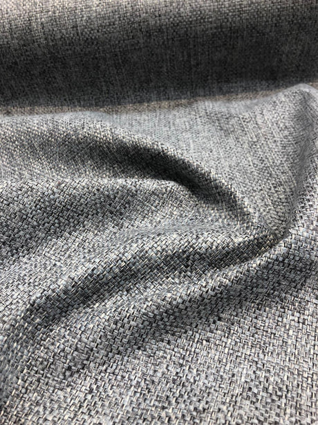 Callamezzo Steel Chenille Fabric - Shabby Chic Basketweave, 56" Width (1 Yard)