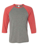 Classic raglan baseball tee in White/Black, White/Navy, White/Red and Athletic Heather/Black cotton jersey