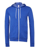 BELLA + CANVAS® Unisex Full Zip Sponge Fleece Hoodie 8 oz Cotton Poly Blend