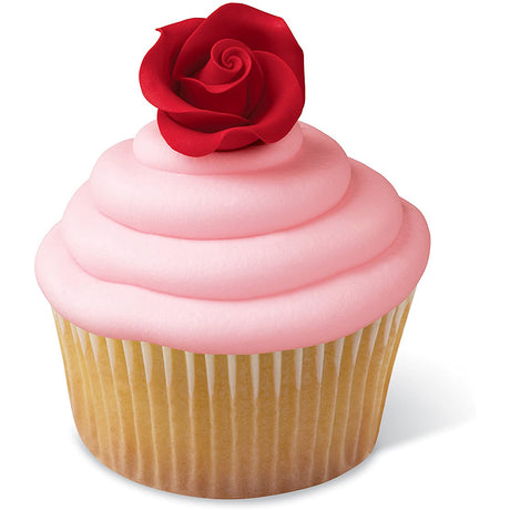 Wilton Red Roses Icing Decorations - Pack of 8