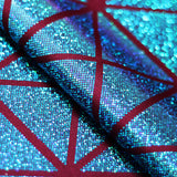 Laser Tag Foil Nylon Spandex Fabric - Assorted Colors, Geometric Hologram, 58/60" Width (1 Yard)