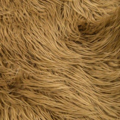 Mongolian Long Pile Faux Fur Fabric - 100 Percent Polyester, Plush Texture, 60" Width, 3" Pile Length (1 Yard)