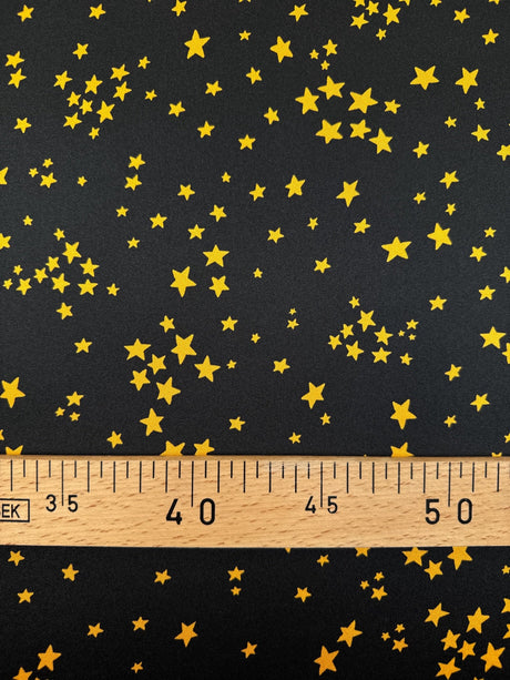 Polyester Printed Black Yellow Fabric