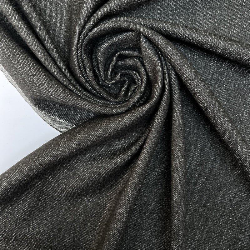 Wool Cotton Woven Melange Gray
