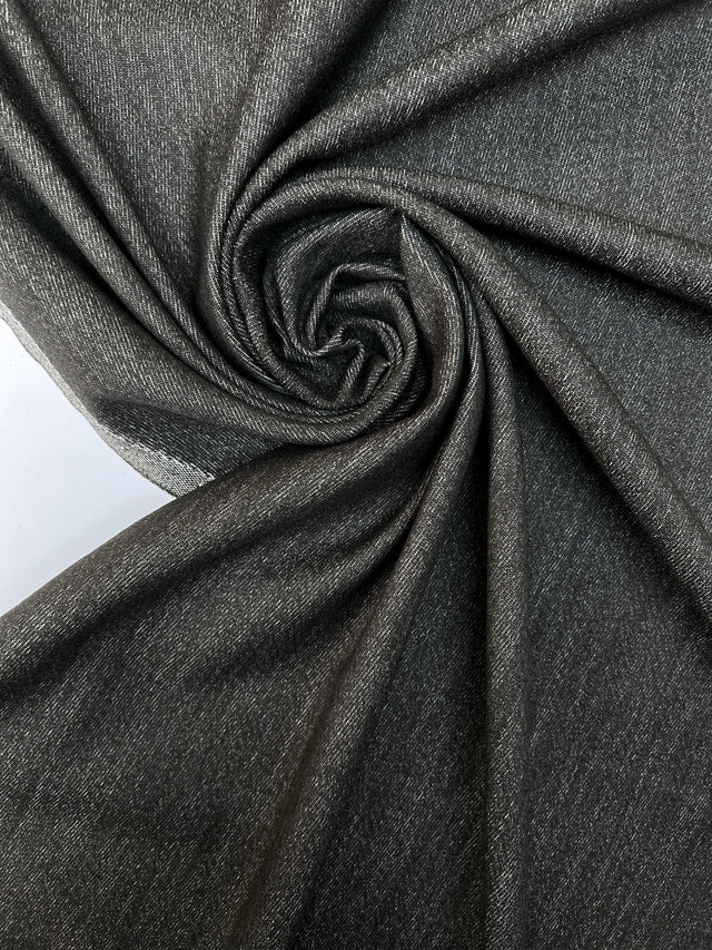 Wool Cotton Woven Melange Gray