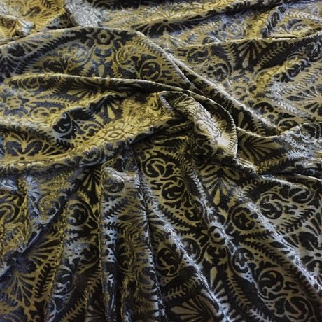 Burnout Stretch Velvet Fabric Lili Damask
