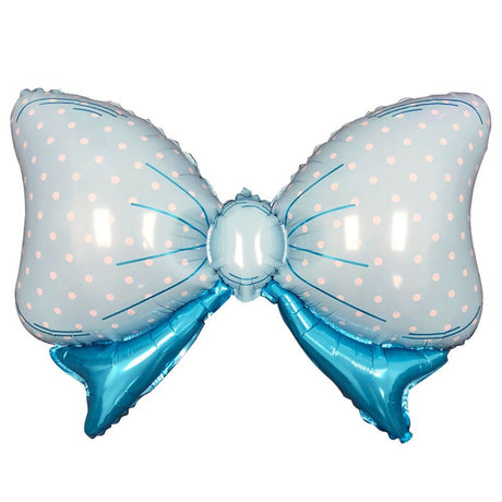Baby Boy Polka Dot Blue Bow Foil Balloon
