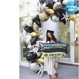 Graduation Foil Balloon 38 Inch Gold & Black