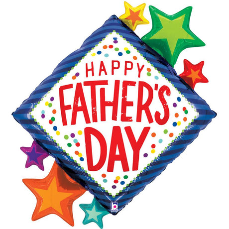 Father's Day Foil Balloon 38 Inch Diamond Stars
