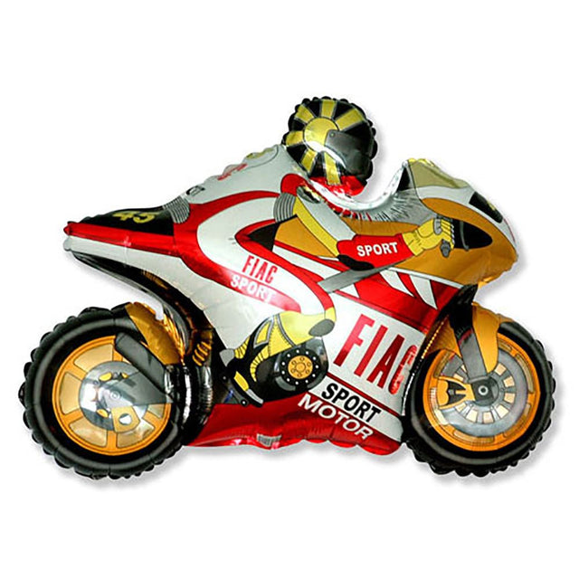 Motorbike Orange Foil Balloon