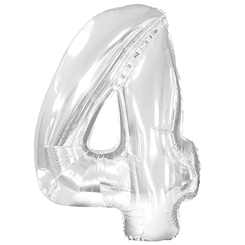 Foil Balloon Number 4 Silver