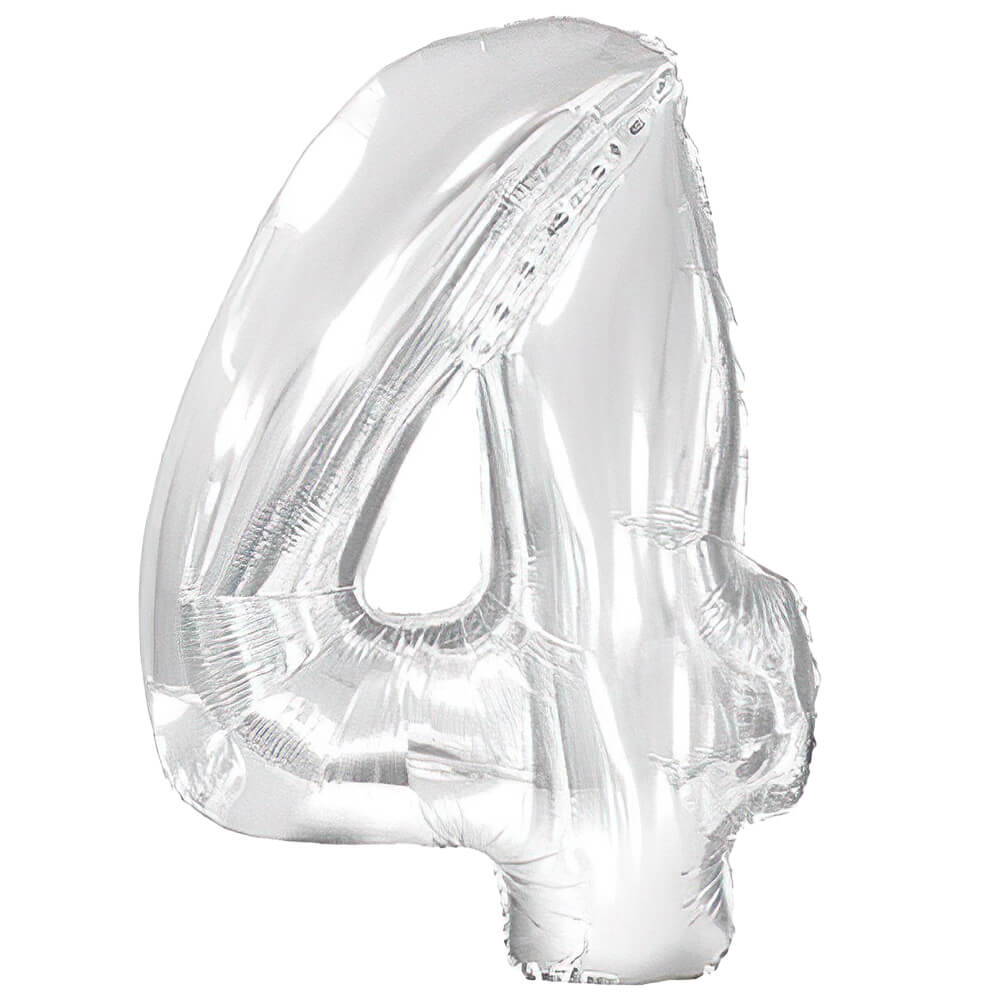 Foil Balloon Number 4 Silver
