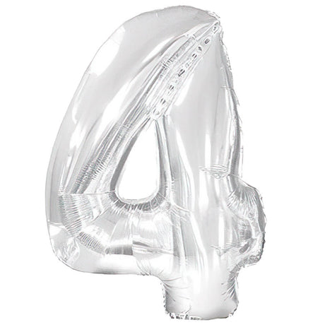 Foil Balloon Number 4 Silver
