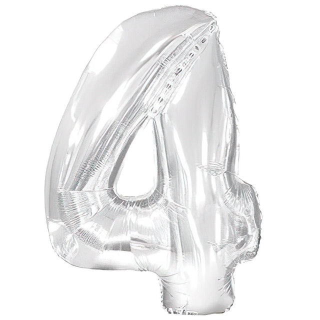 Foil Balloon Number 4 Silver
