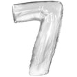 Foil Balloon Number 7 Silver 38 Inch