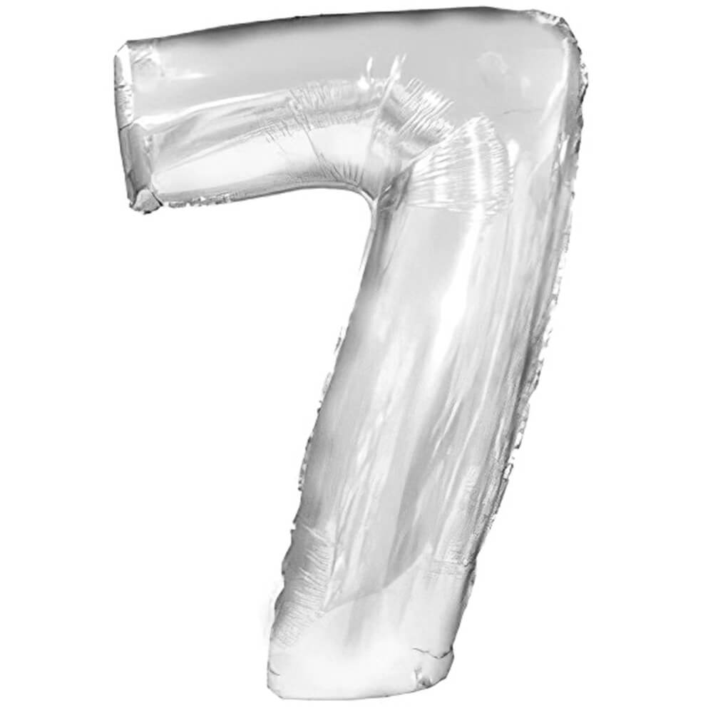 Foil Balloon Number 7 Silver 38 Inch
