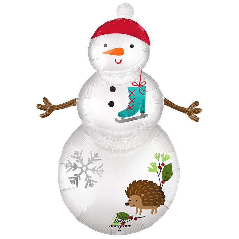 Snowman Foil Balloon 38 Inch Woodland