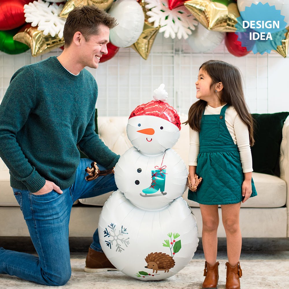 Snowman Foil Balloon 38 Inch Woodland