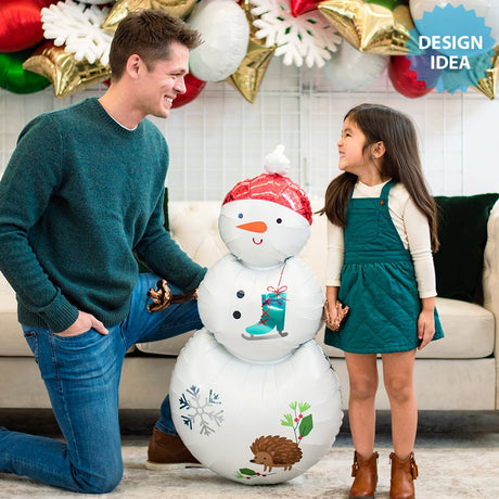 Snowman Foil Balloon 38 Inch Woodland