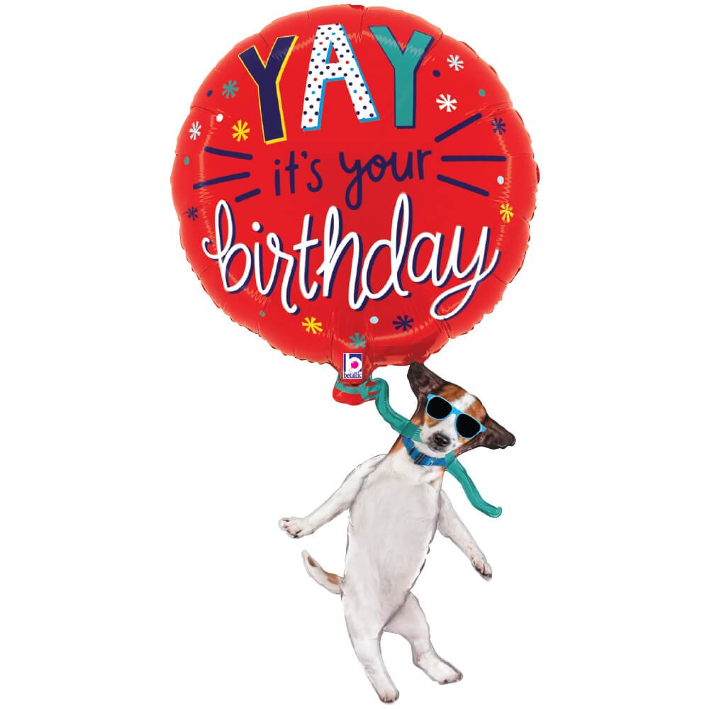 Foil Balloon 38 Inch YAY Birthday Dog
