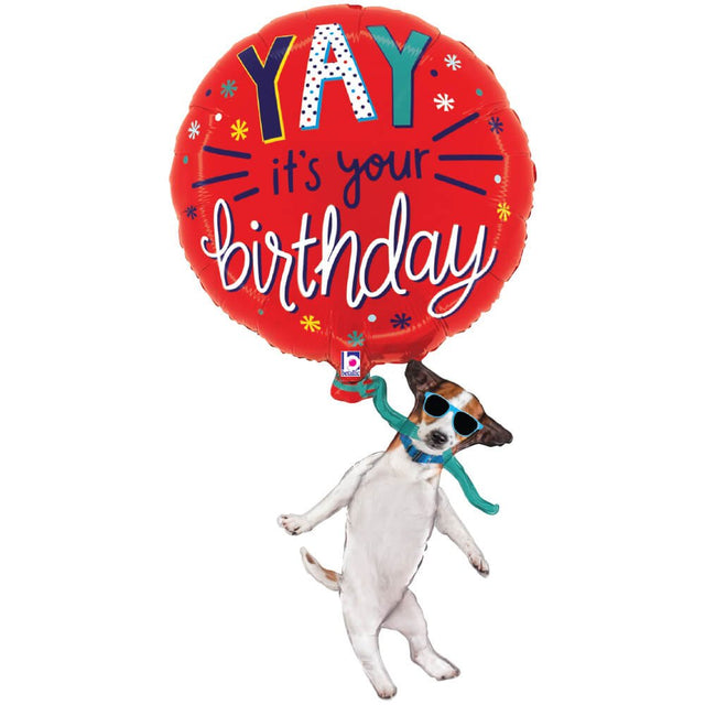Foil Balloon 38 Inch YAY Birthday Dog