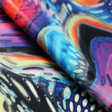 Aquarius Polyester Spandex Fabric - Multicolor Abstract Print, 58/60" Width, 240 GSM, 4-Way Stretch (1 Yard)
