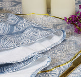 Rectangular Scuba Tablecloth 90x156 Dusty Blue