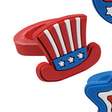 1" Patriotic Red, White & Blue Rubber Rings Assortment 24 Pc.