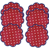 Peppy Patriotic Ruffled Edge Shaped Dessert Plate 8ct