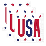 Peppy Patriotic USA Beverage Napkins 16ct
