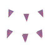 100 ft. x 14" Patriotic Gingham Plastic Pennant Hanging Banner Decoration