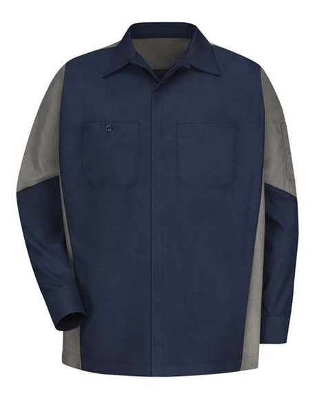 Red Kap Men's Long Sleeve Automotive Crew Shirt