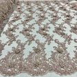 Beaded 3D Floral Lace Mesh