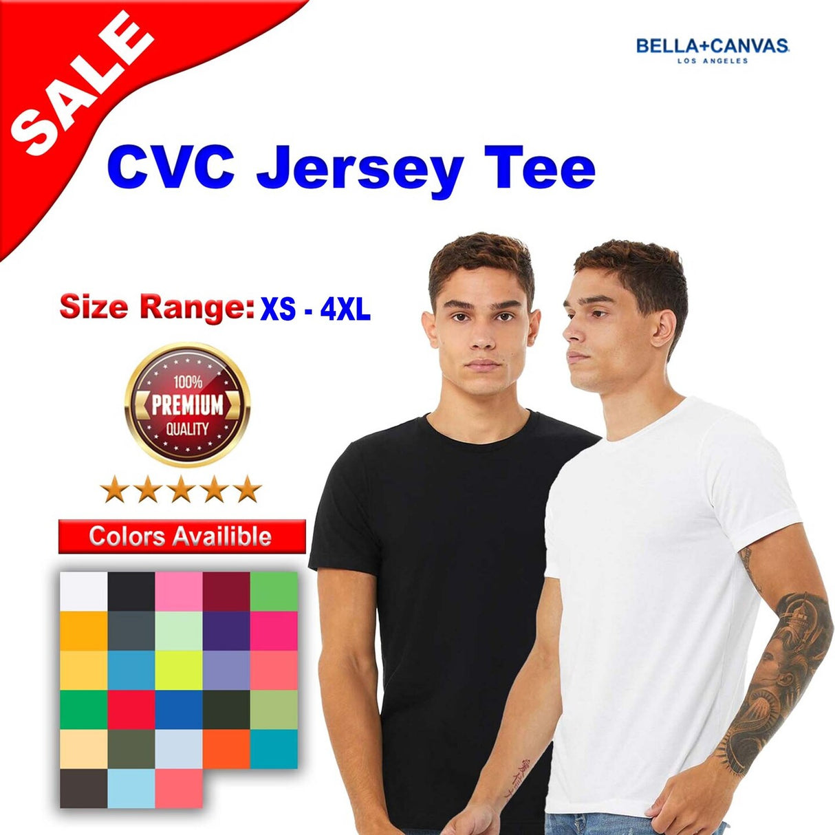 BELLA + CANVAS® CVC Jersey Crewneck Short Sleeve T-Shirt
