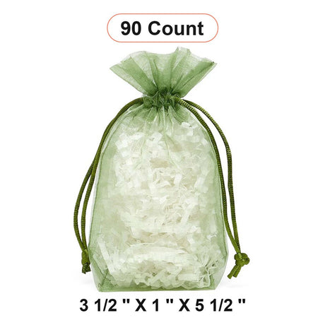 Flat Bottom Organza Bags 3 1/2''x1''x5 1/2'' for Small Business Packaging