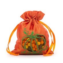 Pumpkin Taffeta Bags 5 '' x 6 1/2 '' Stitched Pumpkin Color 6 EACH / PACKAGE