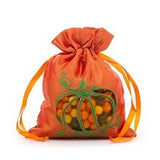 Pumpkin Taffeta Bags 5 '' x 6 1/2 '' Stitched Pumpkin Color 6 EACH / PACKAGE
