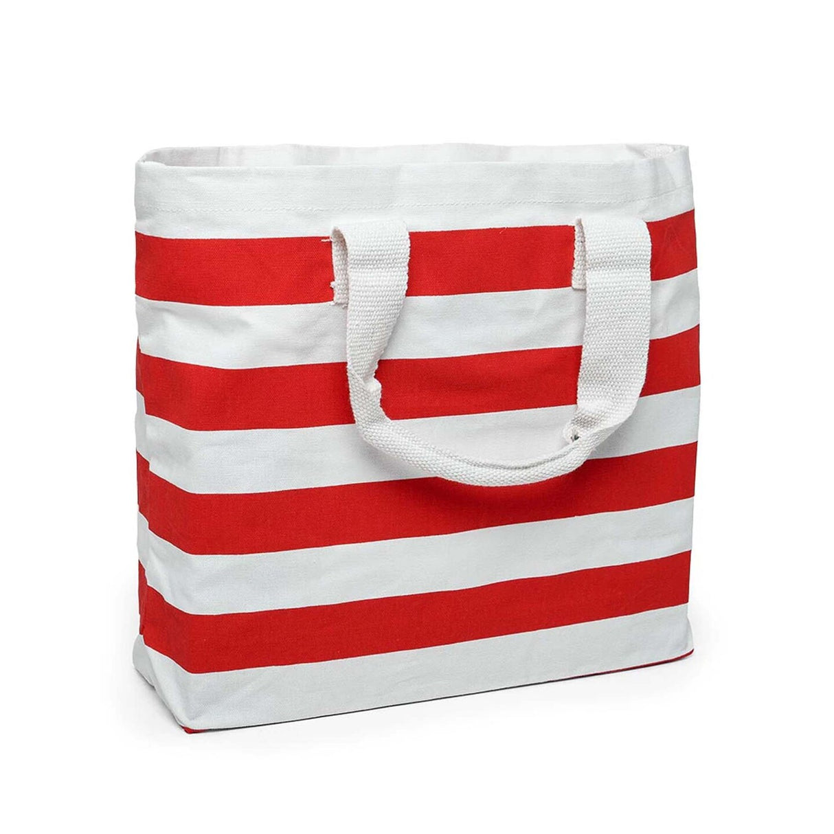 Durable Stripe Canvas Tote 17 5/16 '' x 4 1/4 '' x 14 '' with Spacious Design